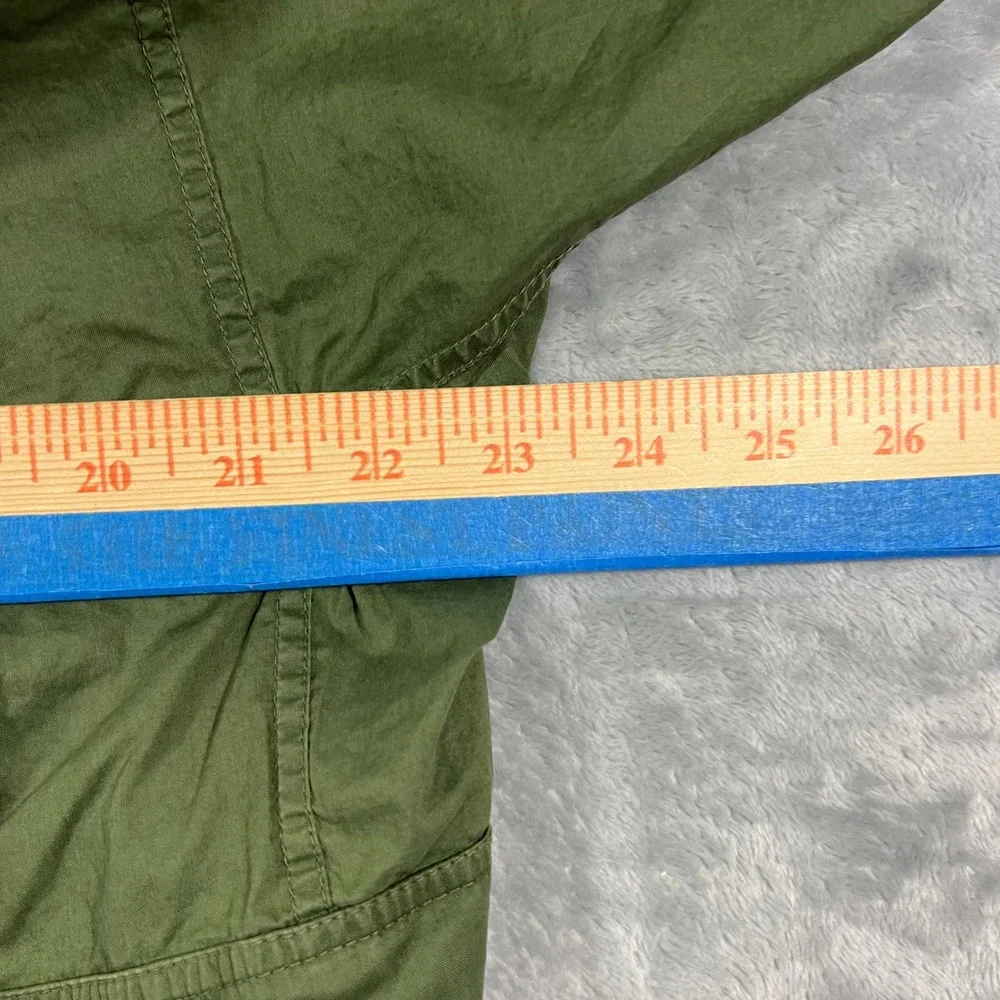 Pierre D'Alby Utility Jacket Womens M Green Good Vintage Oversized Cargo Snap